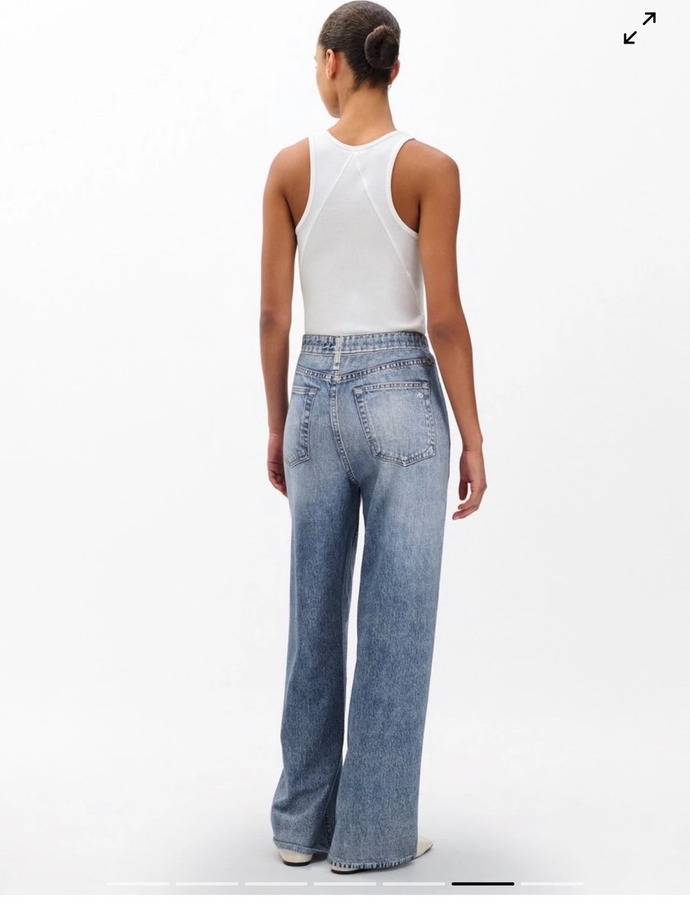 rag & bone Two-Tone Blue Wide-Leg Jeans - Picture 3 of 3